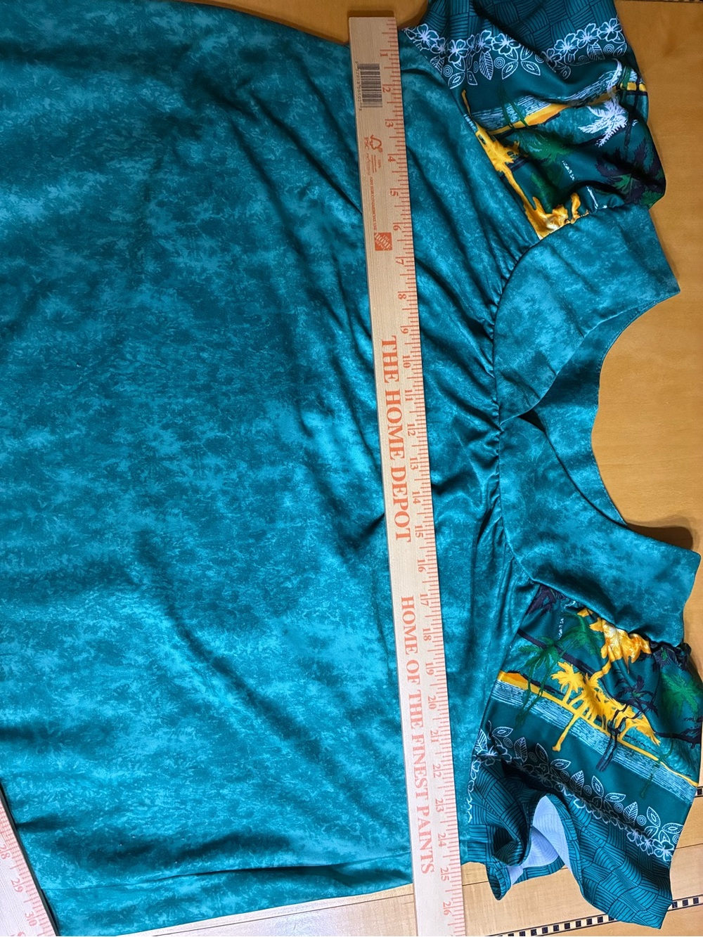 Teal Floral-Trim Women’s House Dress Size 1X - Picture 3 of 3